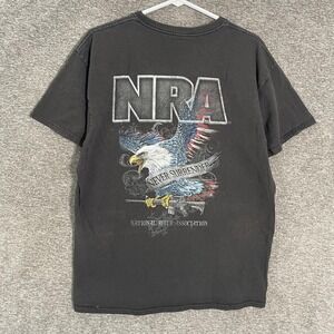 NRA Shirt Mens Large? Black Eagle Never Surrender Patriotic Graphic T-Shirt Tee